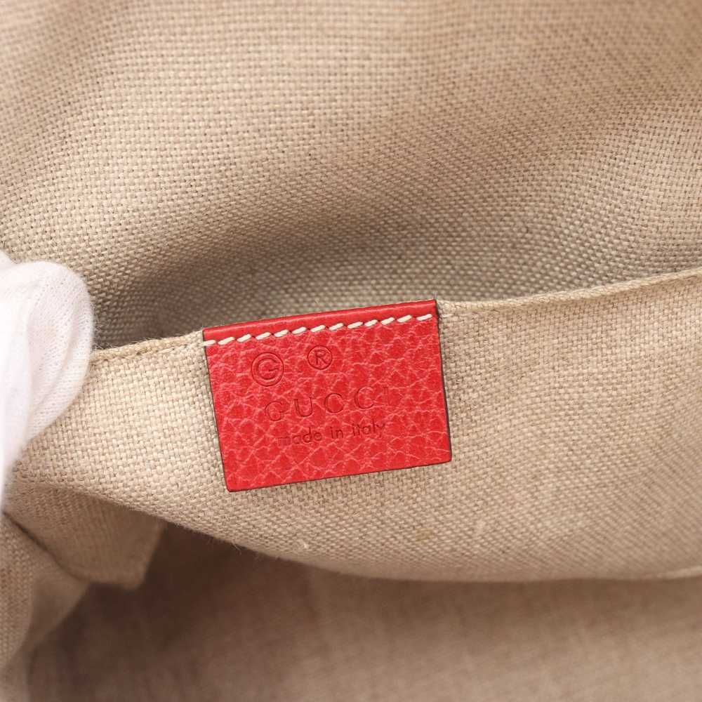 Gucci Interlocking G Handbag Leather Red 2WAY - image 4