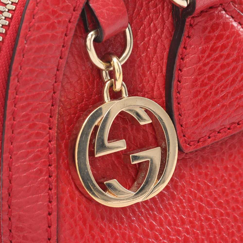 Gucci Interlocking G Handbag Leather Red 2WAY - image 5