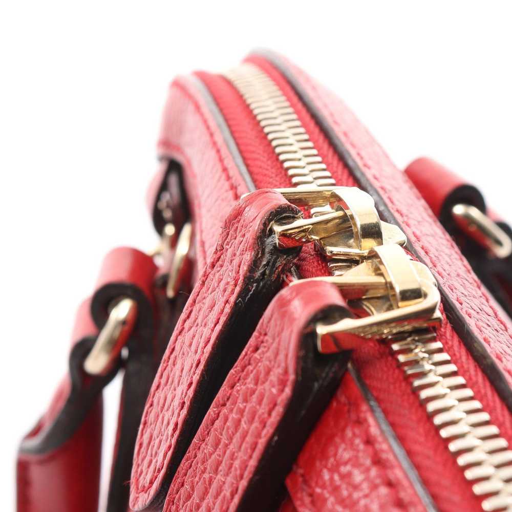 Gucci Interlocking G Handbag Leather Red 2WAY - image 6