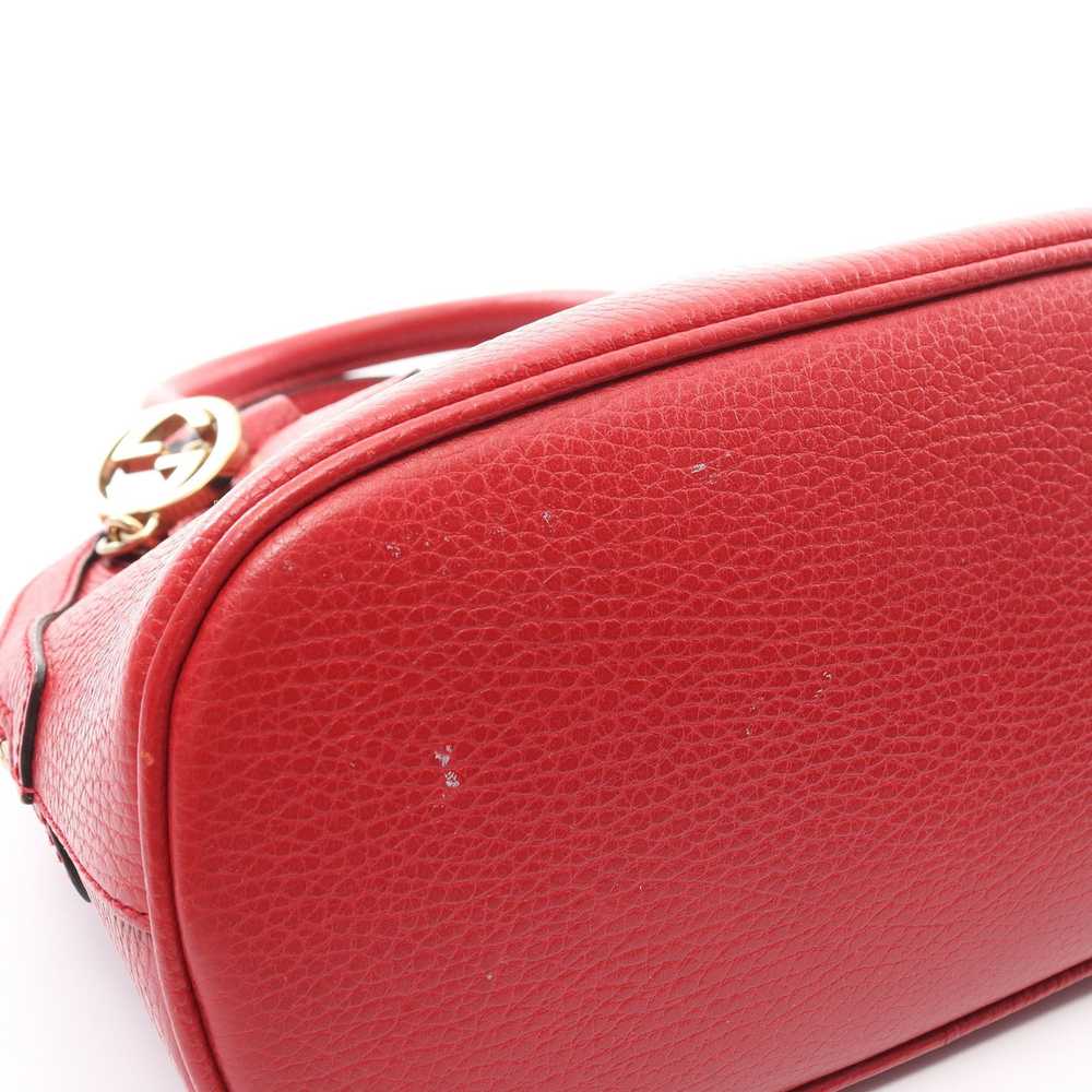 Gucci Interlocking G Handbag Leather Red 2WAY - image 7