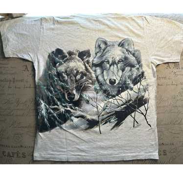 Other Vintage 1990s Nature Wolf Big Face T-Shirt
