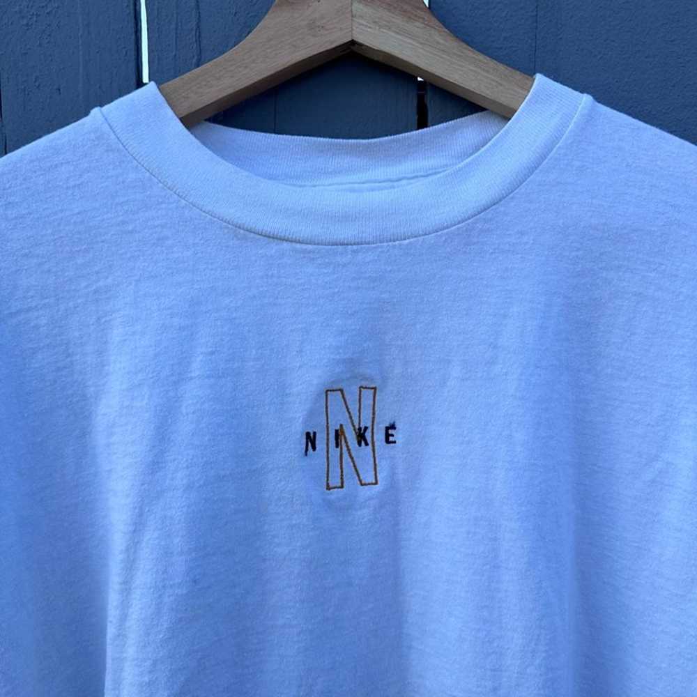 Vintage Nike Center Swoosh Embroidered Tshirt 90s… - image 2