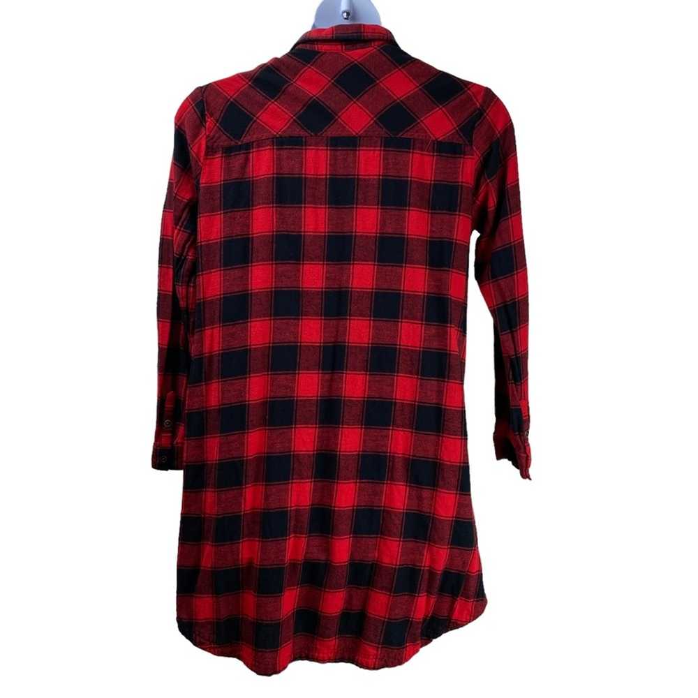 Merona Sleep Shirt Buffalo Plaid Size XXL Red Bla… - image 3