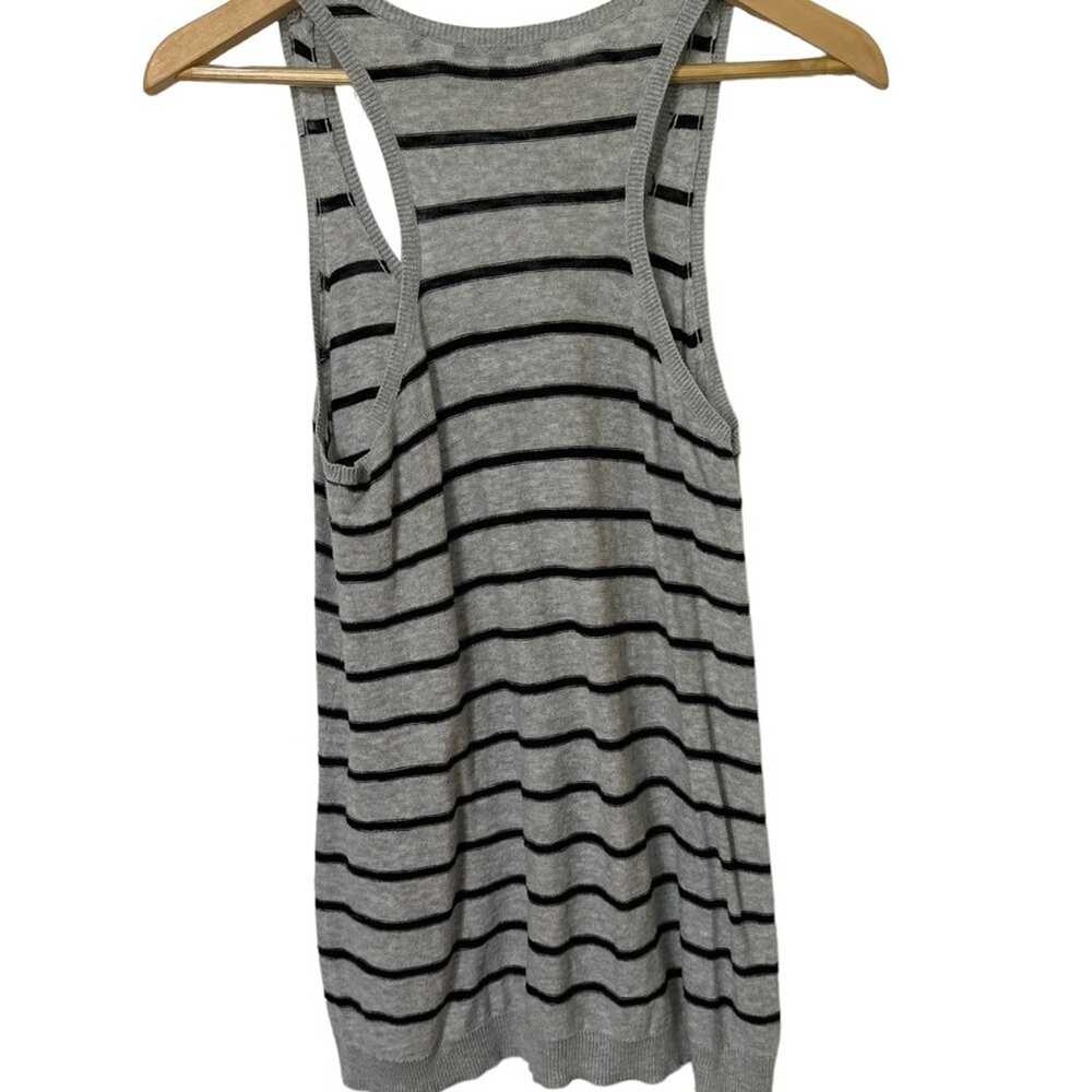 VINCE Woman's Gray & Black striped cotton Knit Ta… - image 3
