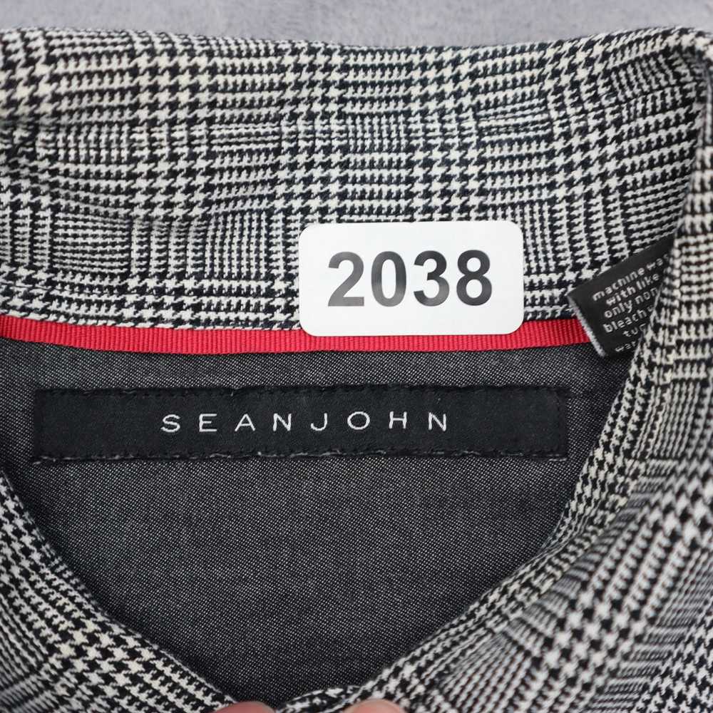 Sean John Shirt Mens L Gray Black Long Sleeve But… - image 2