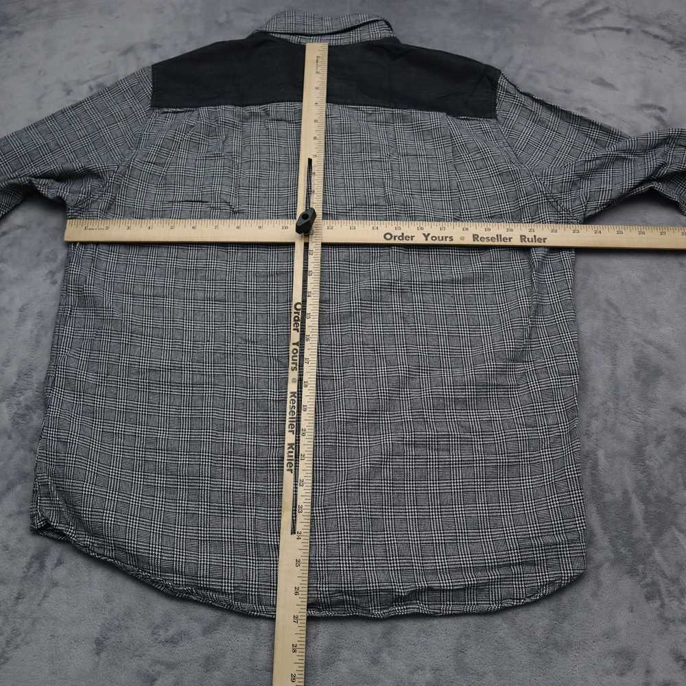 Sean John Shirt Mens L Gray Black Long Sleeve But… - image 4