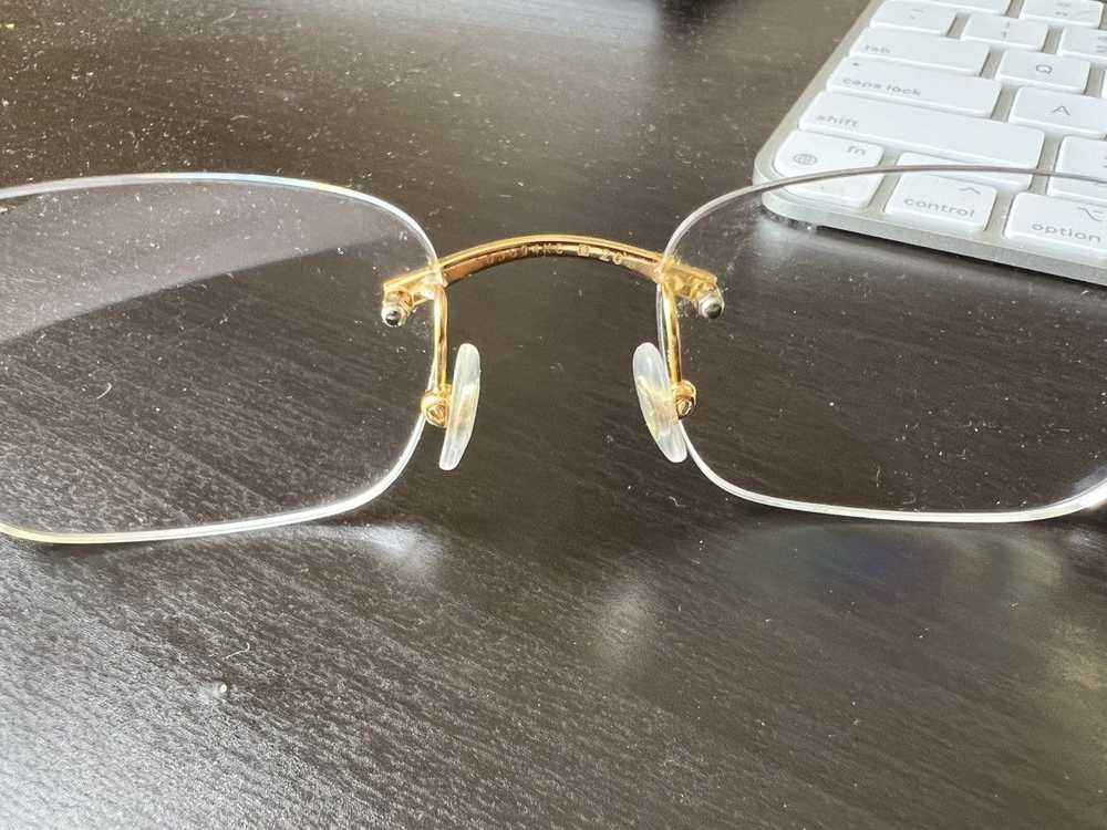 Cartier CT0050O Gold Rimless Glasses France 53-20… - image 5