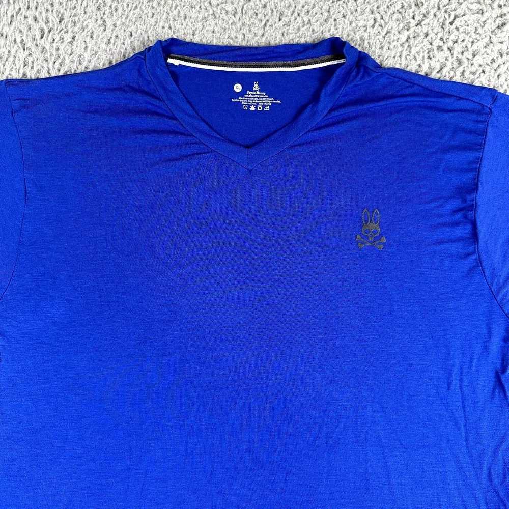 Psycho Bunny Shirt Men's XL Blue V Neck Tee Long … - image 2