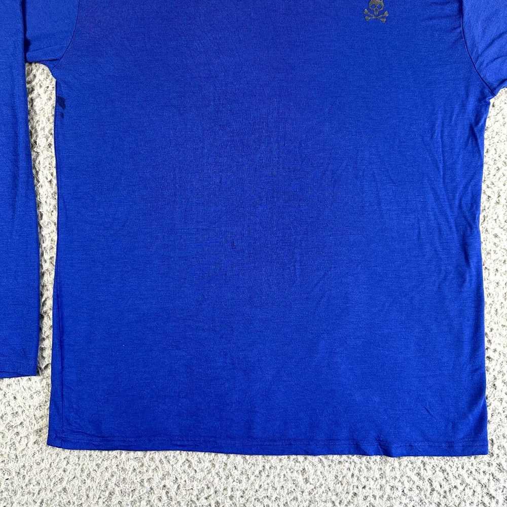 Psycho Bunny Shirt Men's XL Blue V Neck Tee Long … - image 3