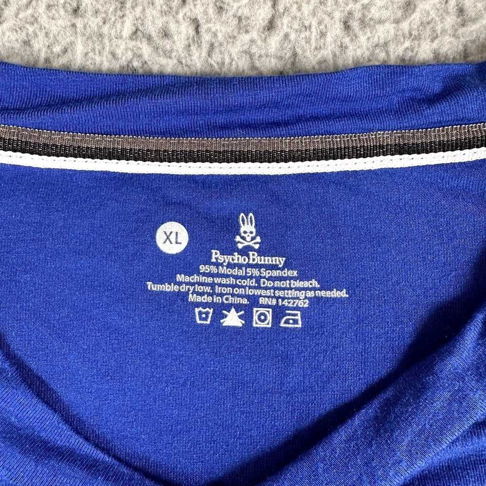 Psycho Bunny Shirt Men's XL Blue V Neck Tee Long … - image 7