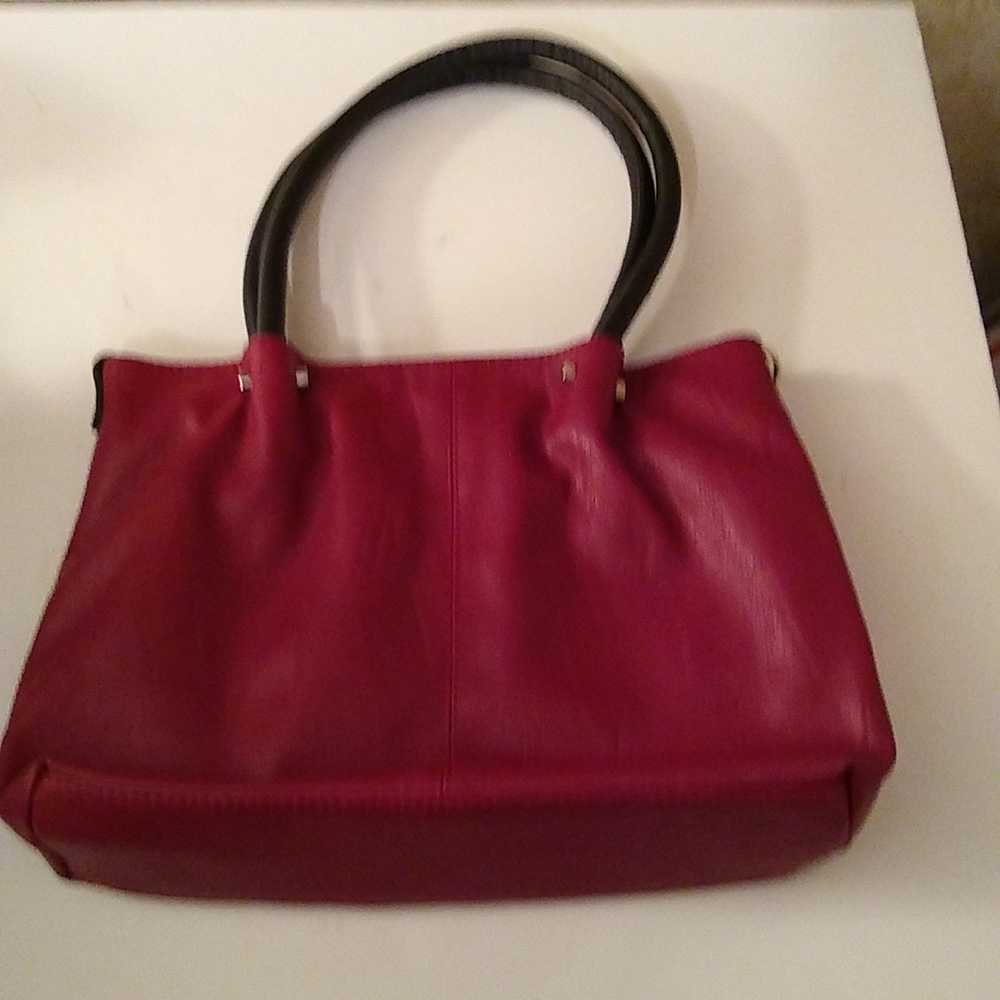 Maestro faux leather burgundy bag with coin purse. - image 1