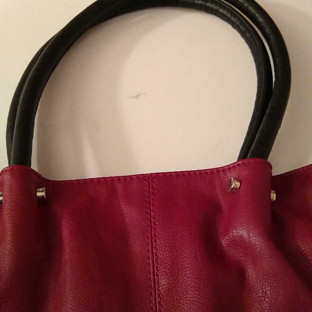 Maestro faux leather burgundy bag with coin purse. - image 2