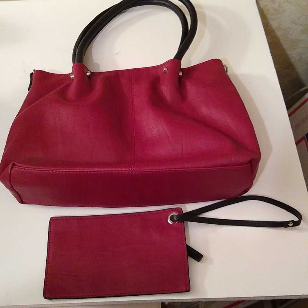 Maestro faux leather burgundy bag with coin purse. - image 4