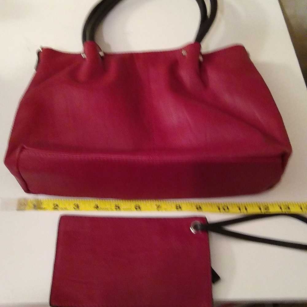 Maestro faux leather burgundy bag with coin purse. - image 5