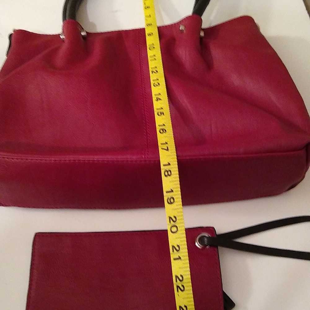 Maestro faux leather burgundy bag with coin purse. - image 6