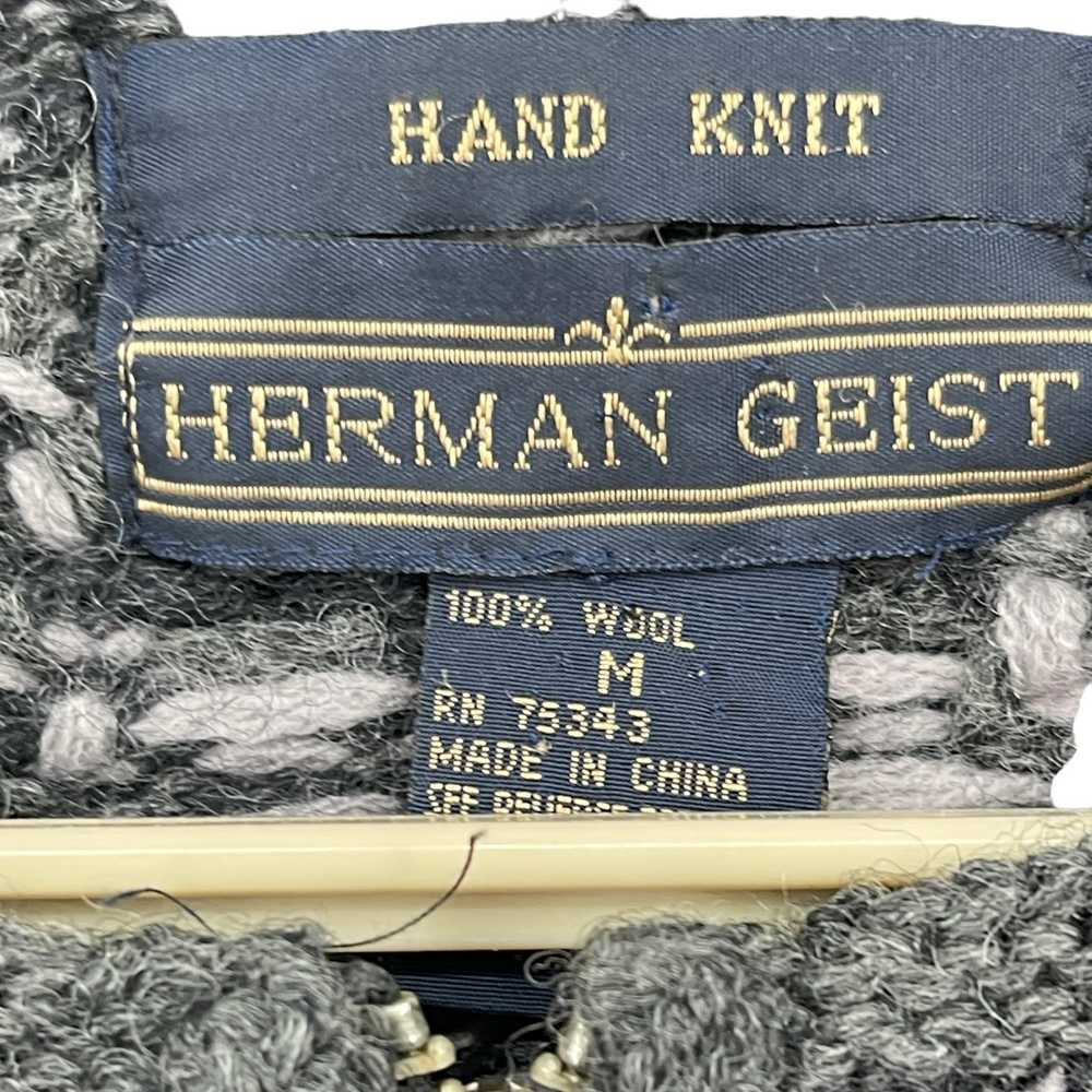 Herman Geist Vintage Hand Knit Zip Cardigan Nordi… - image 5