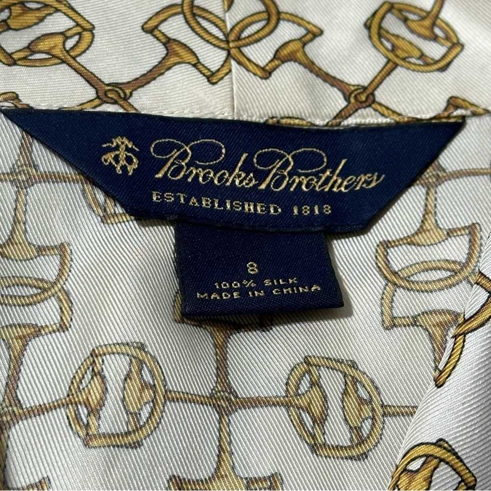 Brooks Brothers 8 Ivory Gold Silk Chain Equestria… - image 8