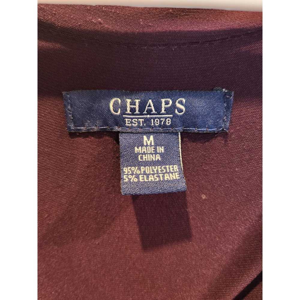 Chaps Womens Sz M Midi Dress Dark Purple Long Sle… - image 2