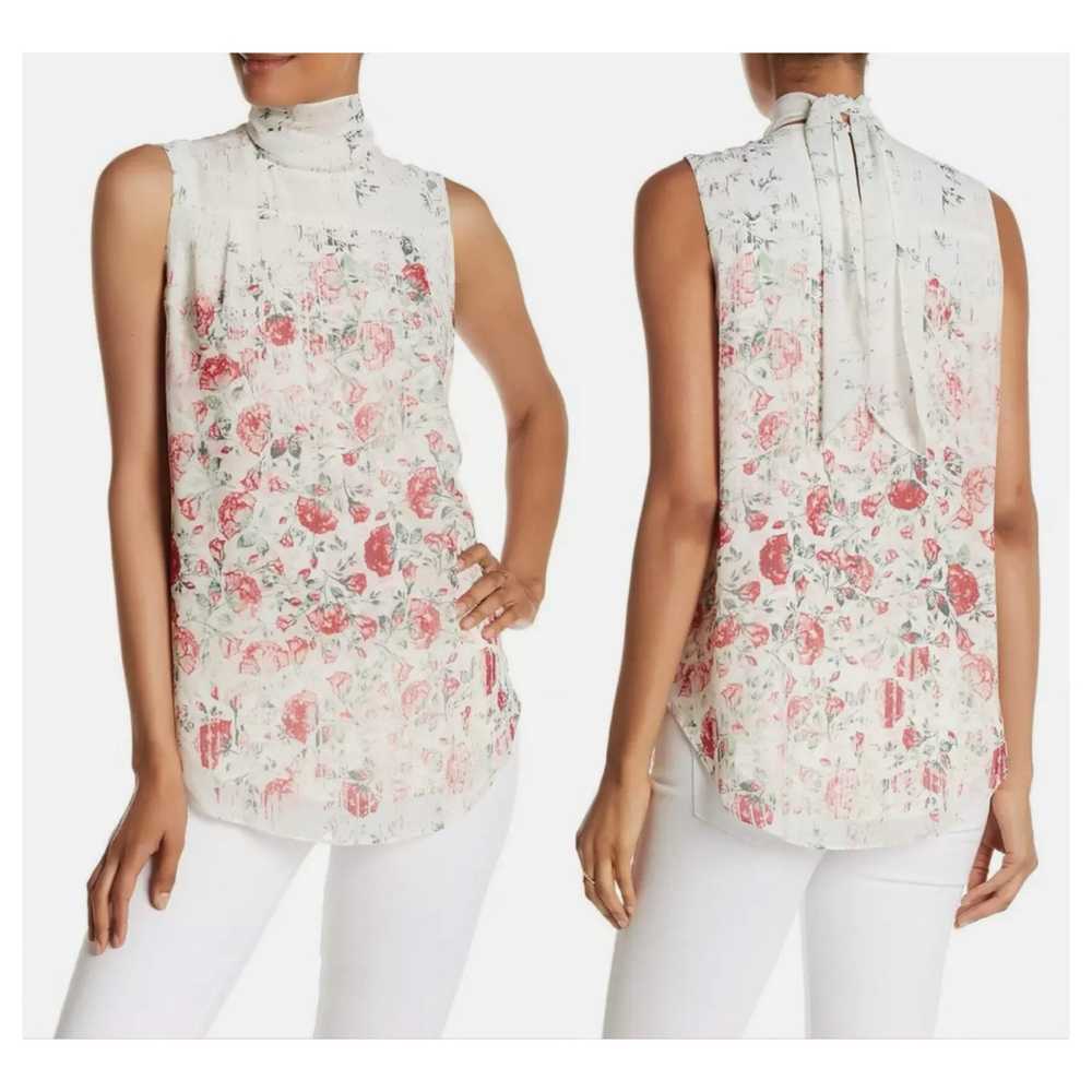 Marchesa Rose Floral Sleeveless Neck Tie Blouse T… - image 4