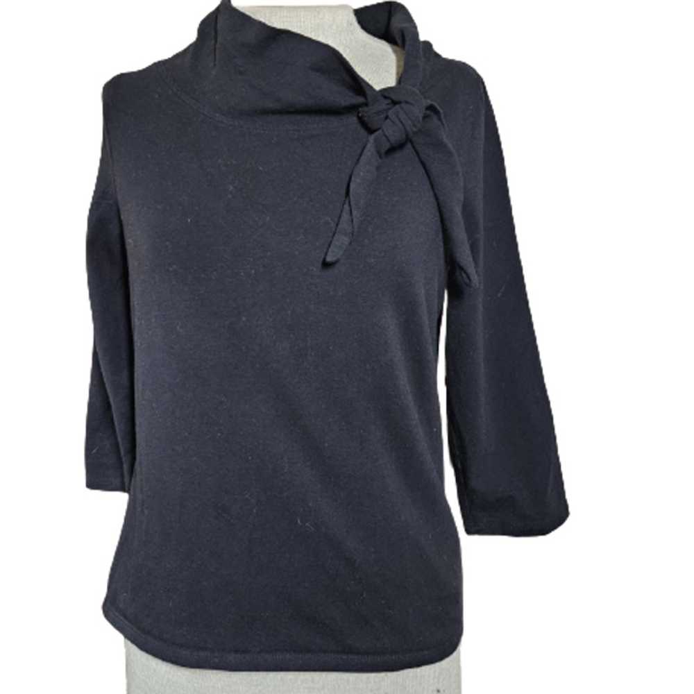 Black Bow Neckline Sweater Size Medium - image 1