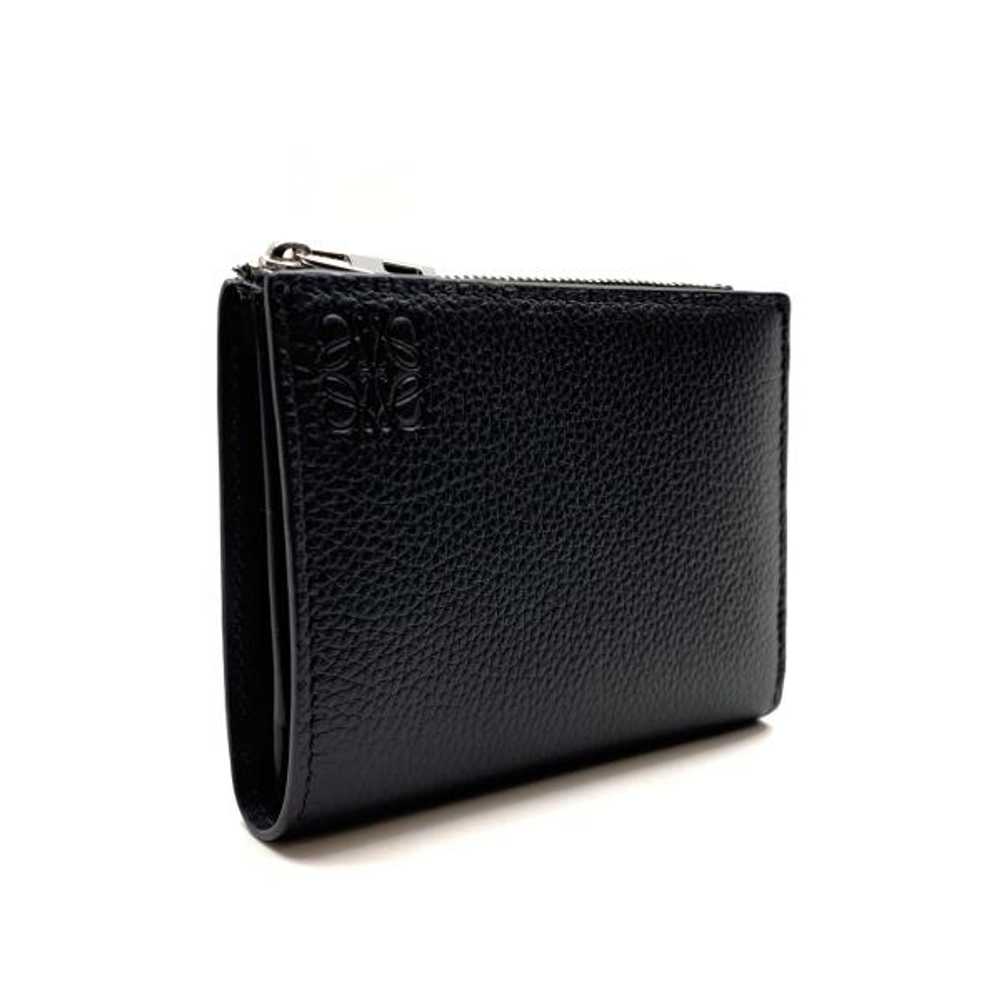 LOEWE Slim Compact Wallet Black Bifold Soft Grain… - image 1