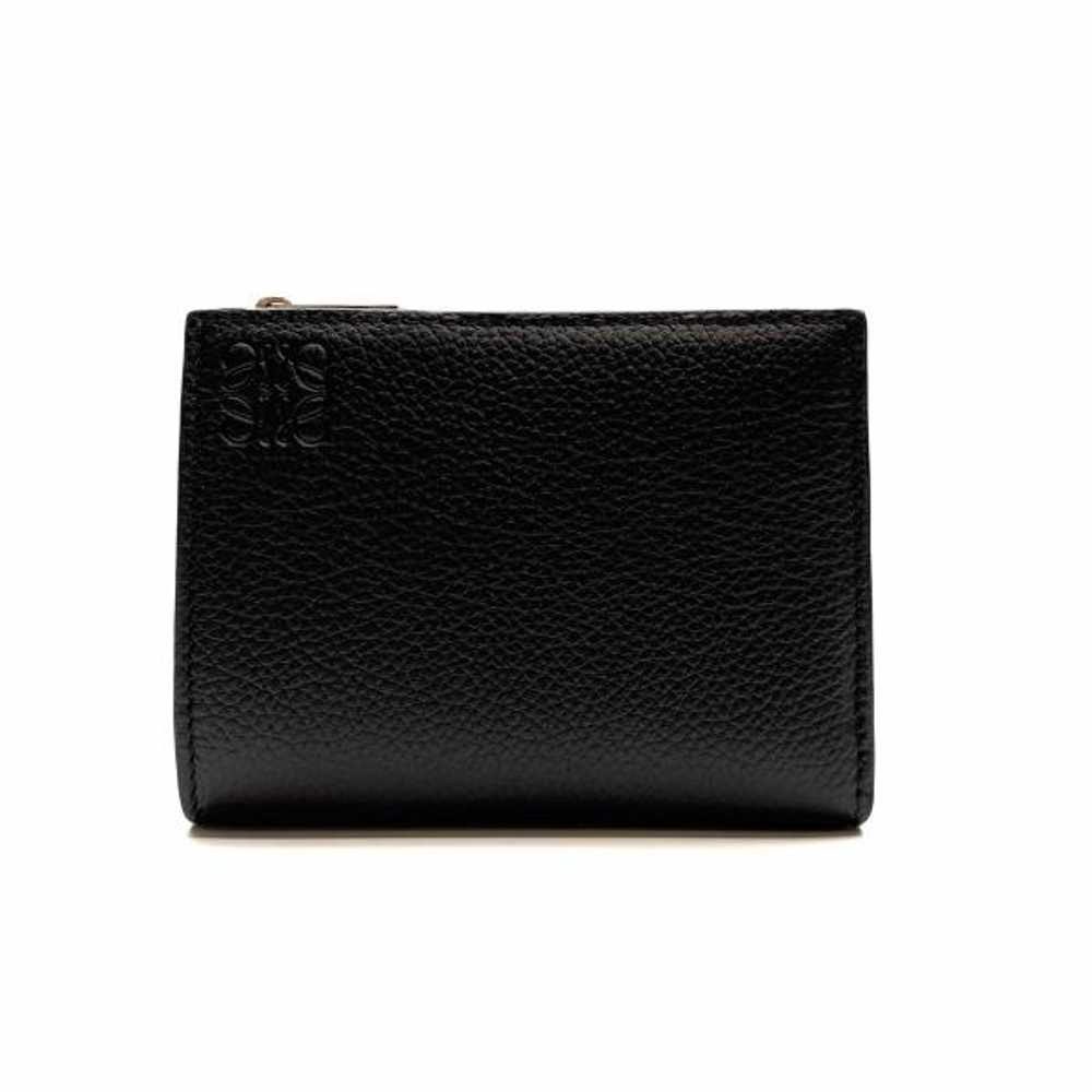 LOEWE Slim Compact Wallet Black Bifold Soft Grain… - image 2