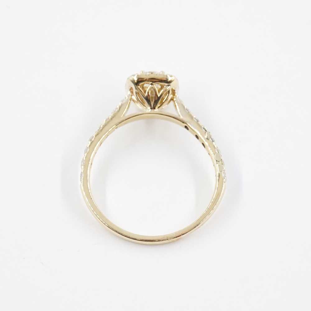10K Yellow Gold Halo Engagement Ring with Lab Cre… - image 8