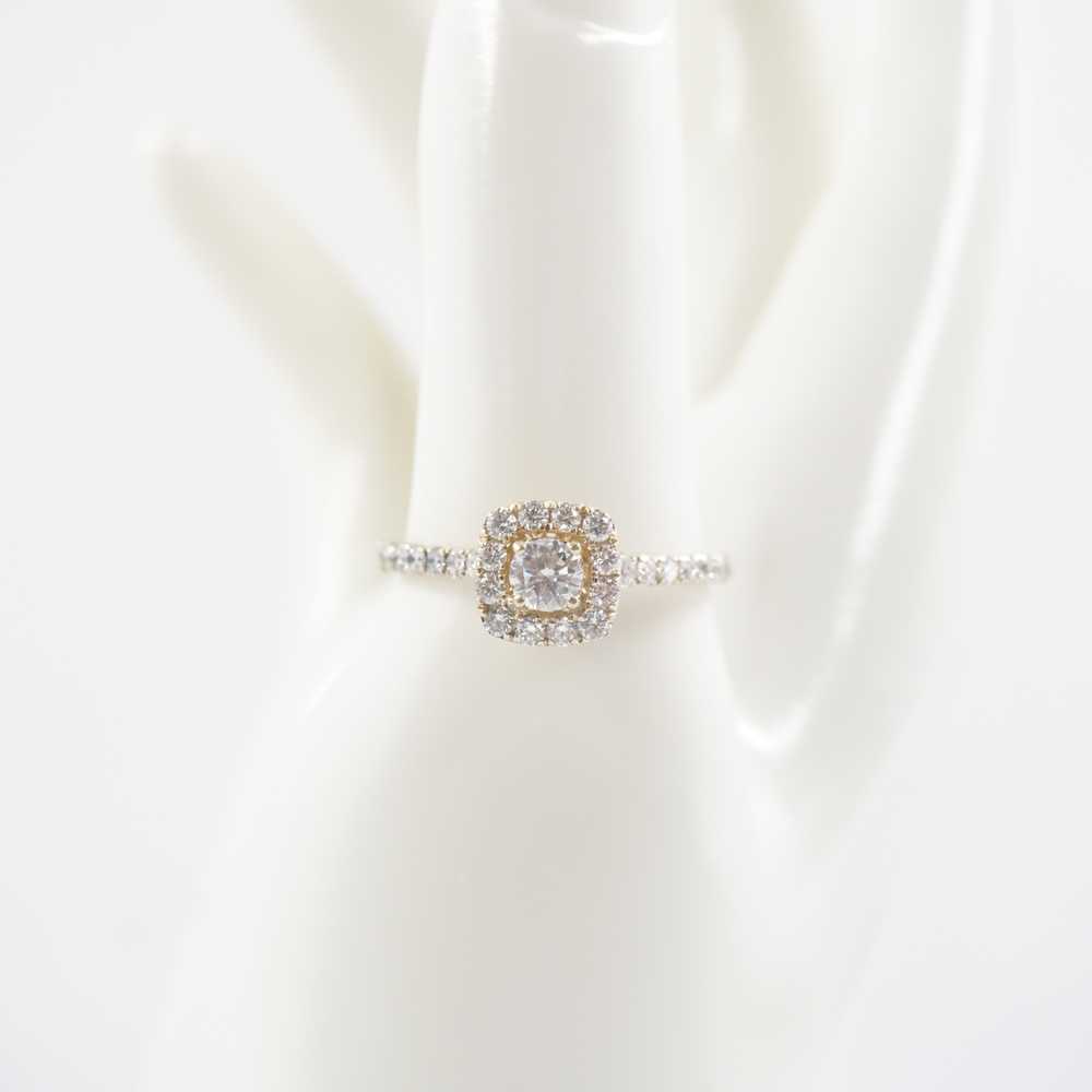 10K Yellow Gold Halo Engagement Ring with Lab Cre… - image 9