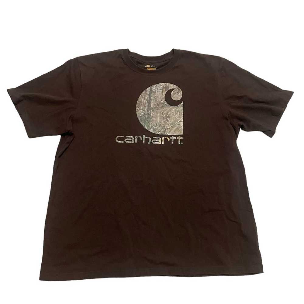 Carhartt Mens T Shirt 2XL Brown Original Fit Shor… - image 1