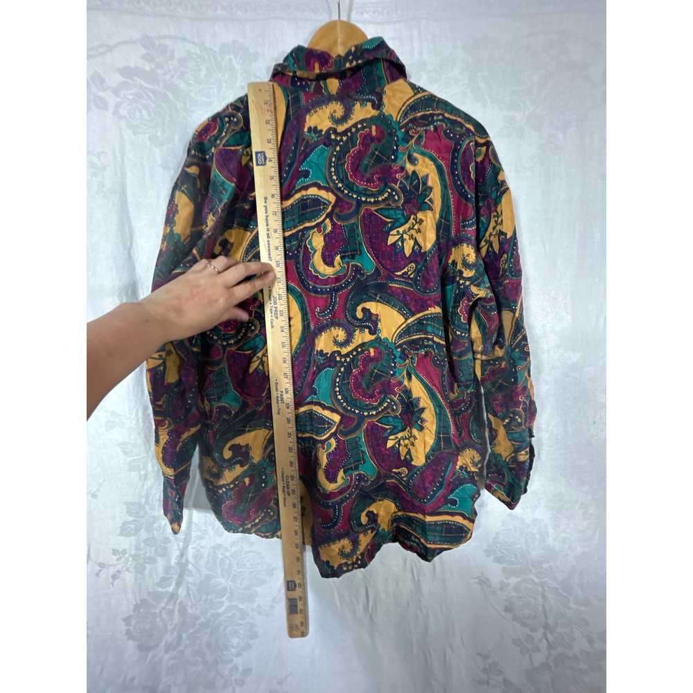 Jack Mulqueen Silk Shirt Medium Paisley Button Mu… - image 11