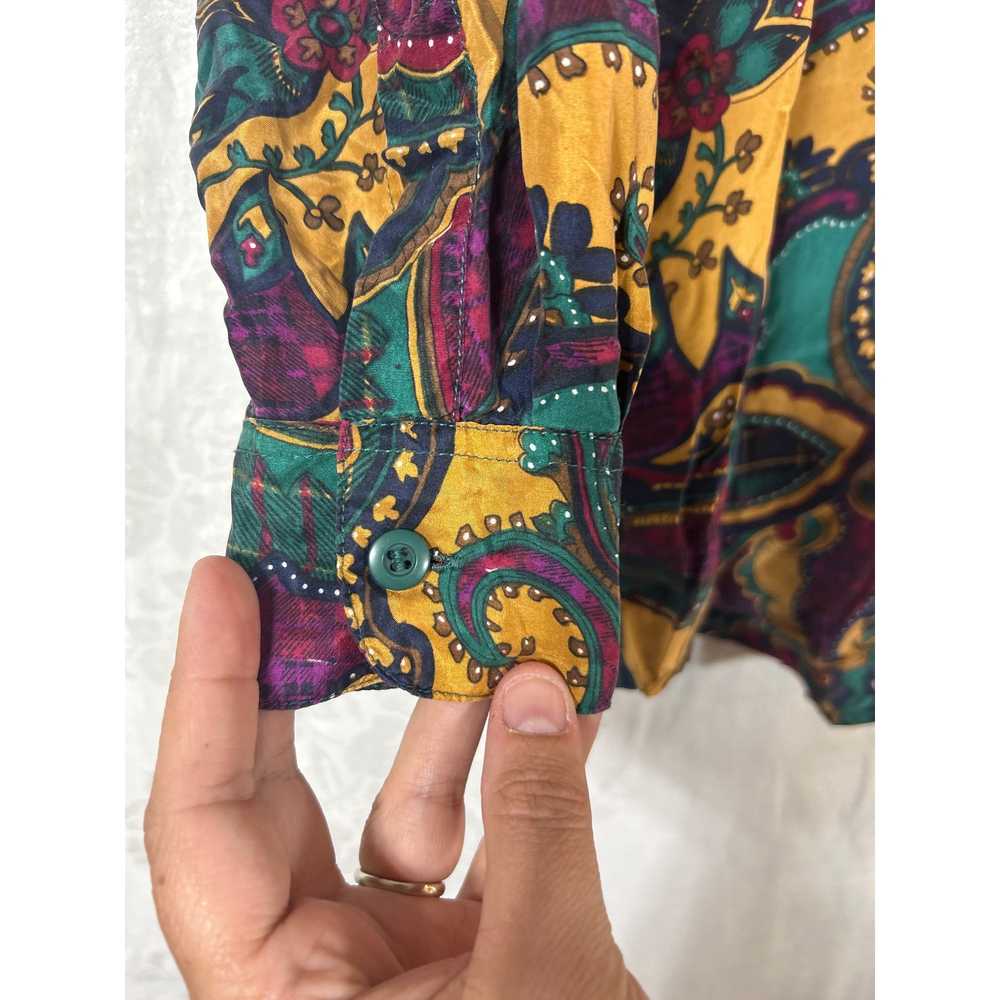 Jack Mulqueen Silk Shirt Medium Paisley Button Mu… - image 2
