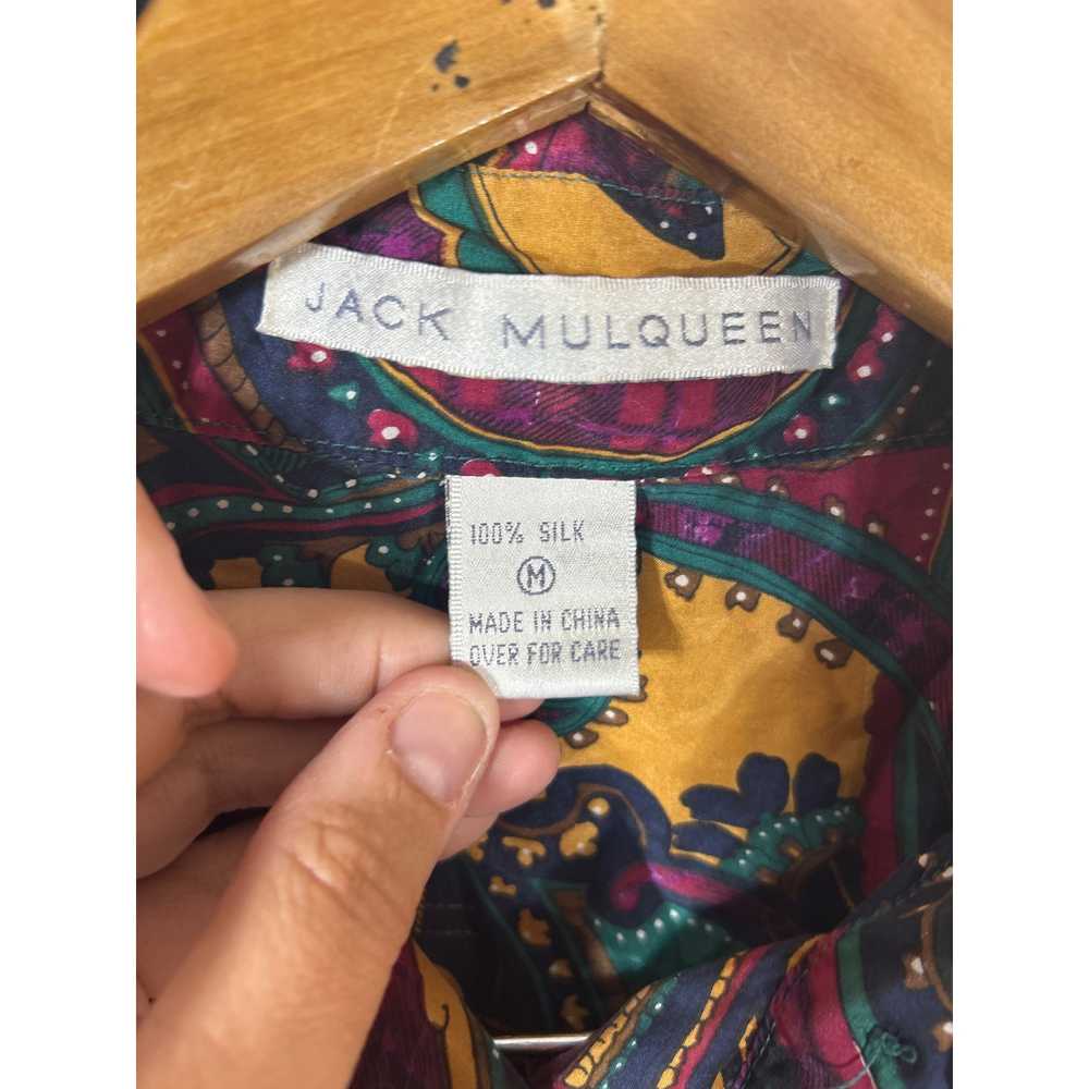 Jack Mulqueen Silk Shirt Medium Paisley Button Mu… - image 7