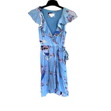 Maeve Anthropology Size 4 Rosalia Wrap Dress Blue… - image 1