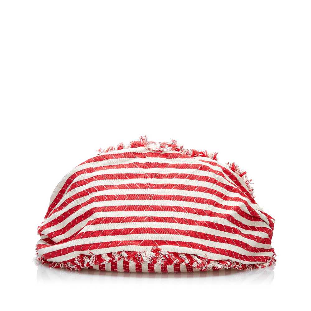 Red Chanel Halfmoon Striped Canvas Bag - image 4