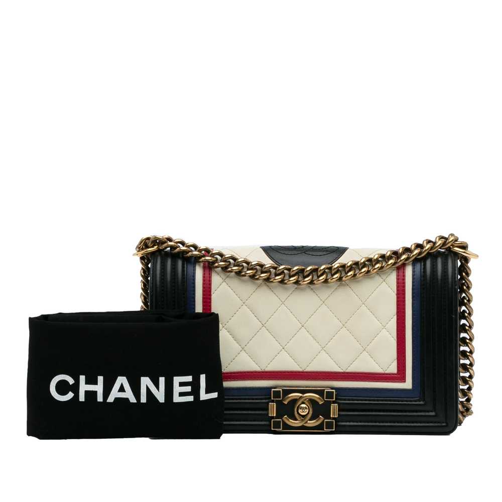 White Chanel Crest-Embellished Medium Boy Bag - image 10