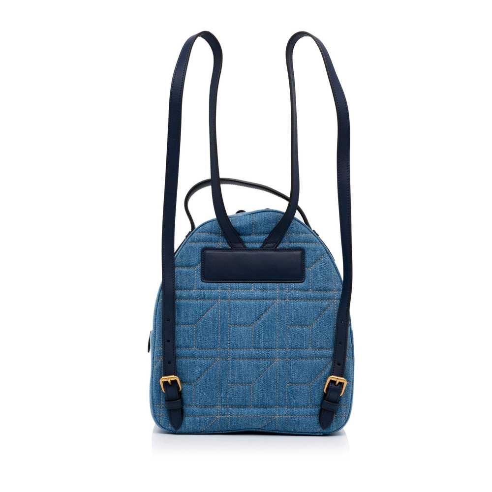 Blue Gucci Small GG Marmont Pearl Denim Backpack - image 4
