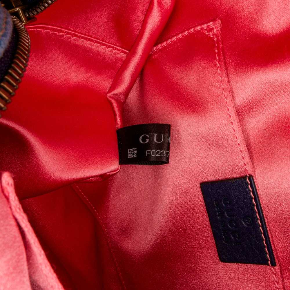 Blue Gucci Small GG Marmont Pearl Denim Backpack - image 8