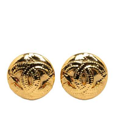Gold Chanel CC Clip On Earrings - image 1