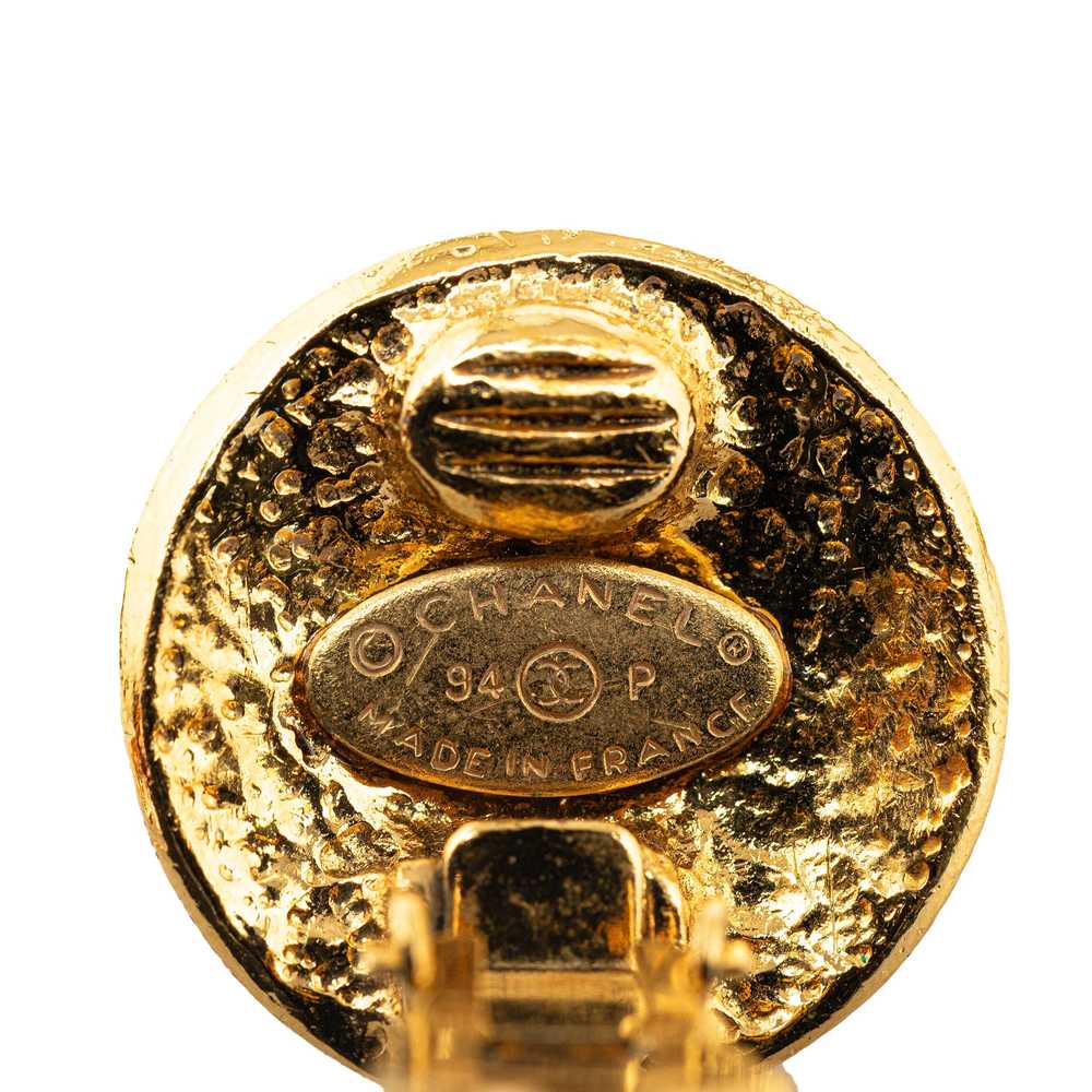 Gold Chanel CC Clip On Earrings - image 3
