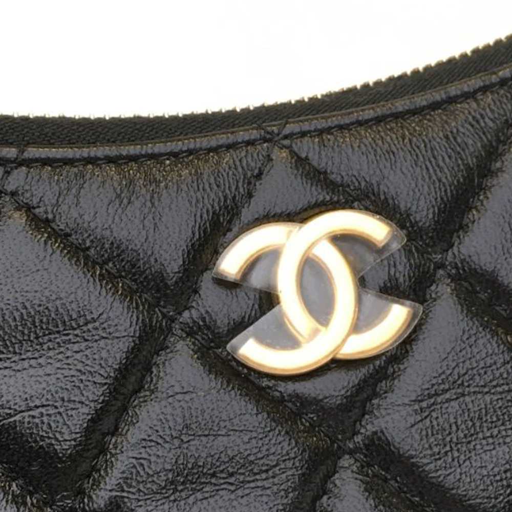 Black Chanel Small Quilted Lambskin Chain Around … - image 8