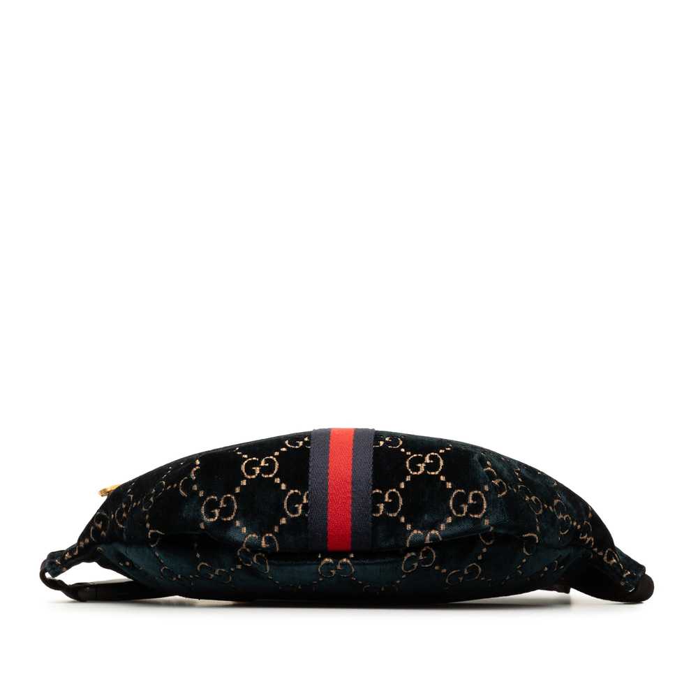 Blue Gucci GG Velvet Ophidia Belt Bag - image 5