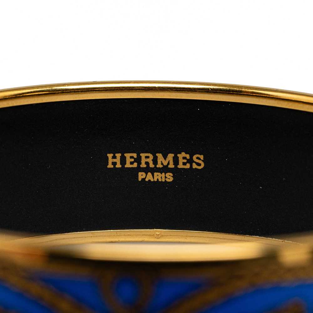 Gold Hermès Grand Apparat Wide Enamel Bracelet - image 4