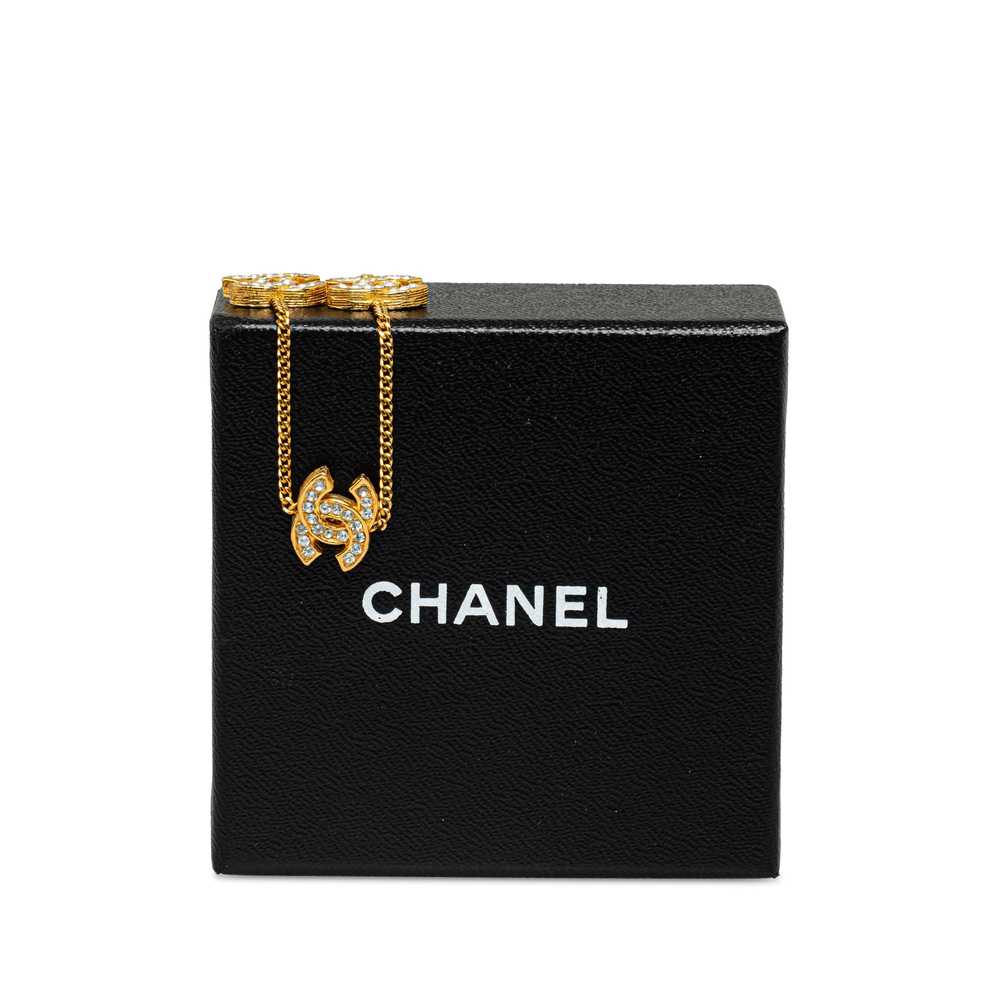 Gold Chanel Strass CC Station Bracelet - image 7