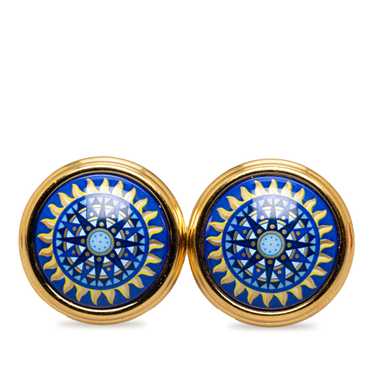 Blue Hermès Enamel Clip On Earrings - image 1