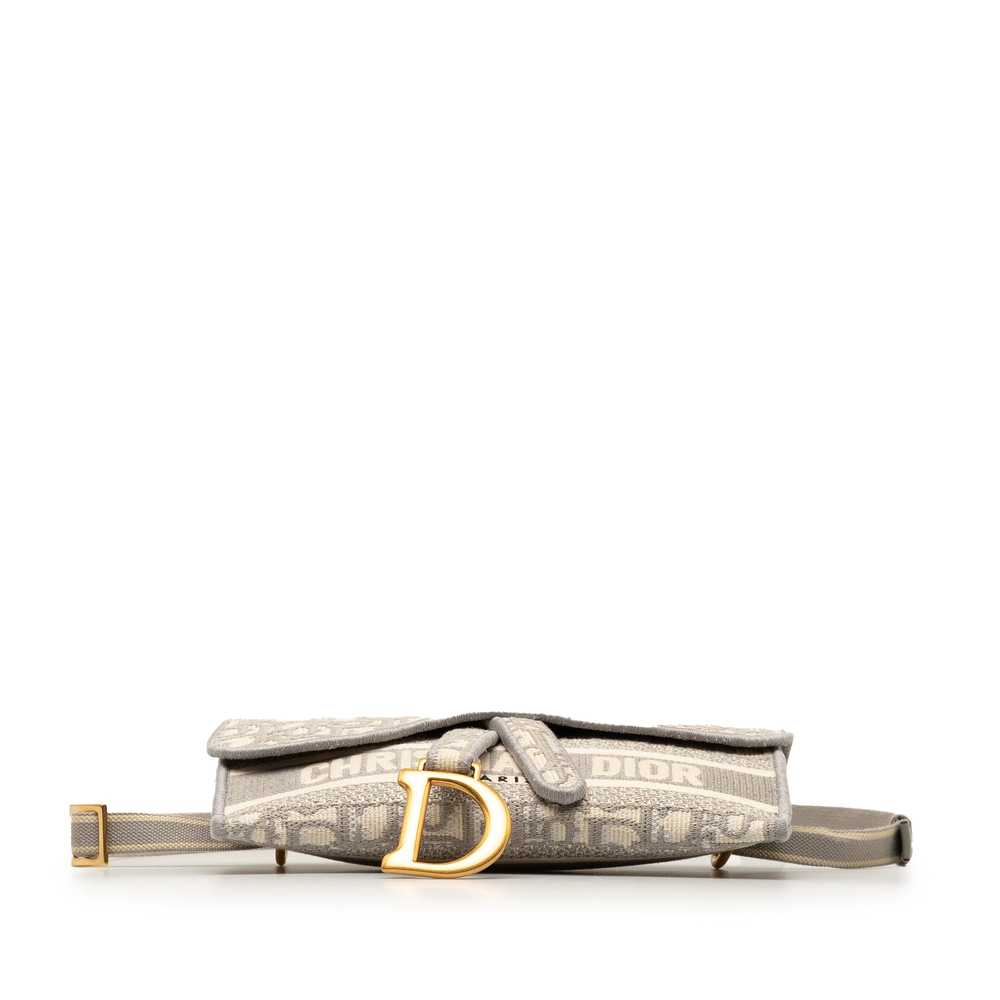 Gray Dior Oblique Saddle Slim Belt Pouch - image 4