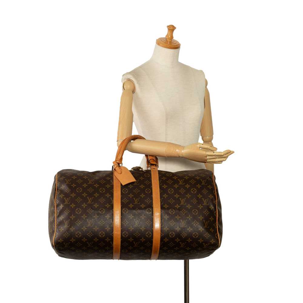 Brown Louis Vuitton Monogram Keepall 55 Travel Bag - image 10