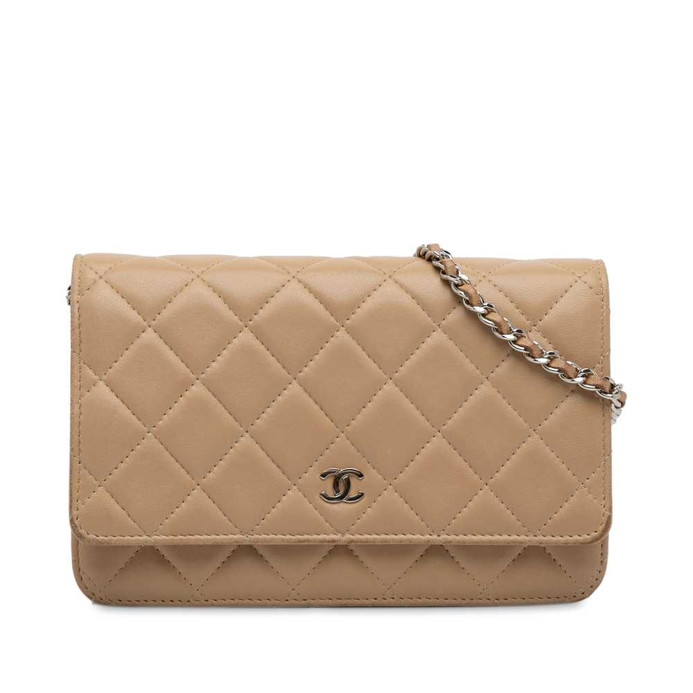 Tan Chanel CC Classic Lambskin Wallet On Chain Cr… - image 1