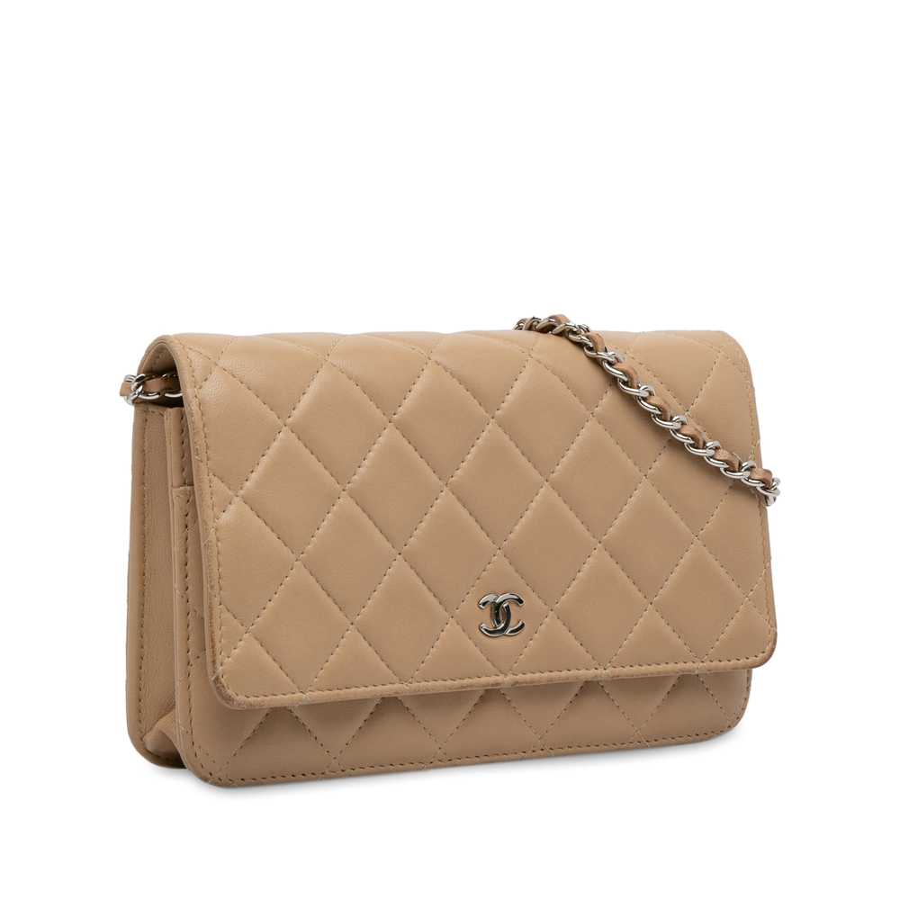 Tan Chanel CC Classic Lambskin Wallet On Chain Cr… - image 2
