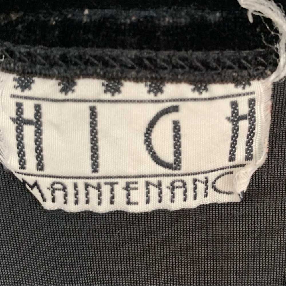 High Maintenance Vintage Black Velvet Stretch Sle… - image 3
