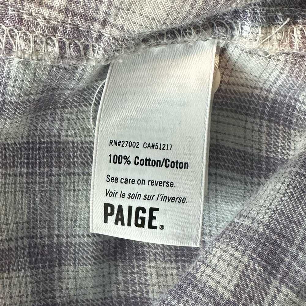 Paige Plaid Button Up Shirt Chambray Dusty Grape … - image 5